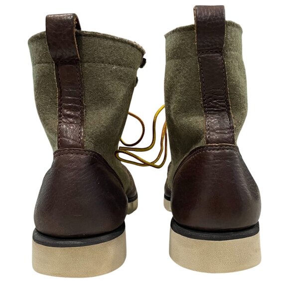 Sebago Stockton Boots size 8 Brown Forest Green Wool Leather Vibram Utility Work main image 4
